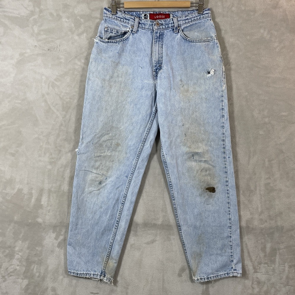 VTG Levis SilverTab Jeans Mens 30x29 Distressed Loose Cotton Y2K USA 90s